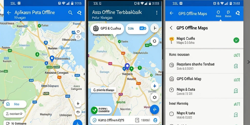 Tampilan antarmuka sederhana dan fungsional dari aplikasi GPS Offline Maps.