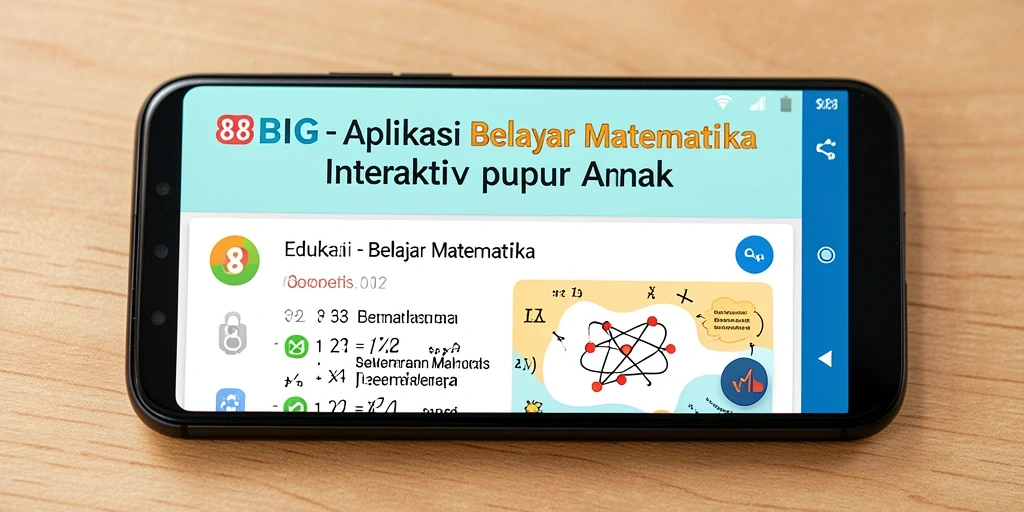 Antarmuka aplikasi 88BIG yang ramah anak untuk belajar Matematika.