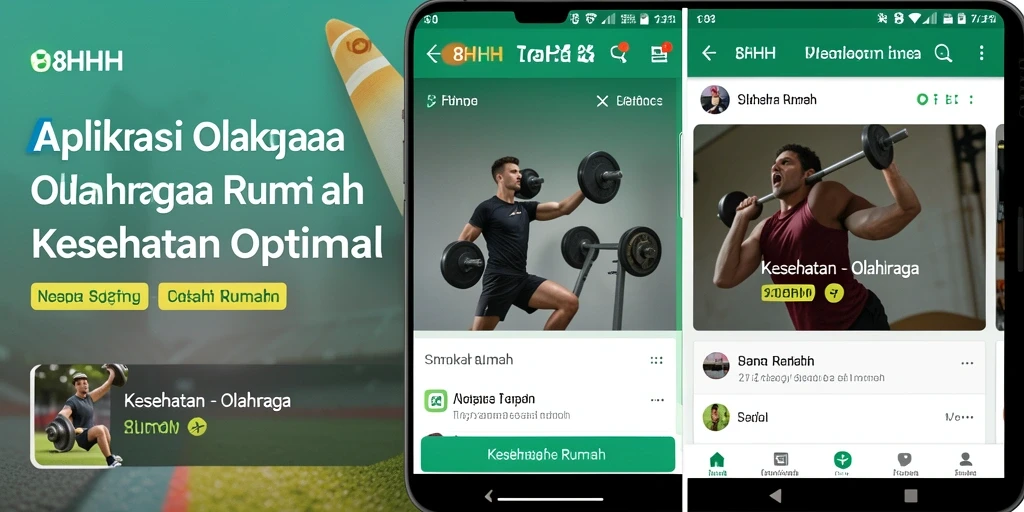 Tangkapan layar utama aplikasi menunjukan antarmuka olahraga yang ramah pengguna.