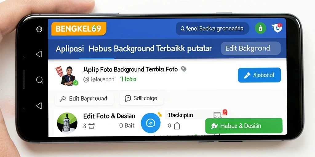 Antarmuka aplikasi BENGKEL69 yang memudahkan proses Hapus Background.