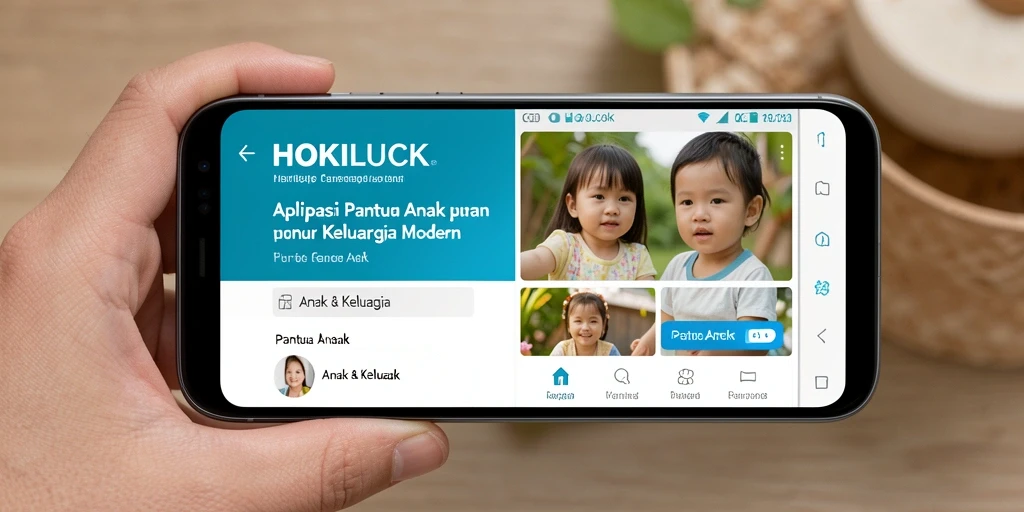 Tampilan antarmuka HOKILUCK untuk pemantauan anak secara efektif.