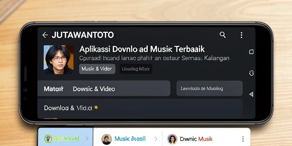 Tampilan antarmuka aplikasi JUTAWANTOTO untuk Download Musik yang menarik.