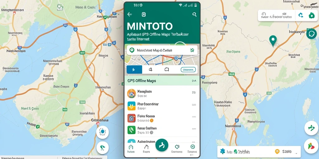 Tampilan antarmuka MINTOTO dengan fungsi GPS Offline Maps yang jelas dan informatif.