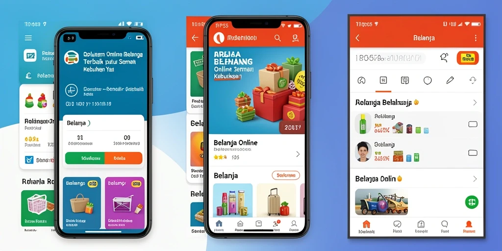Tampilan antarmuka aplikasi RP55 yang memudahkan belanja online.
